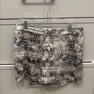 Calvin Klein Black and Cream Snake Print Women Shorts